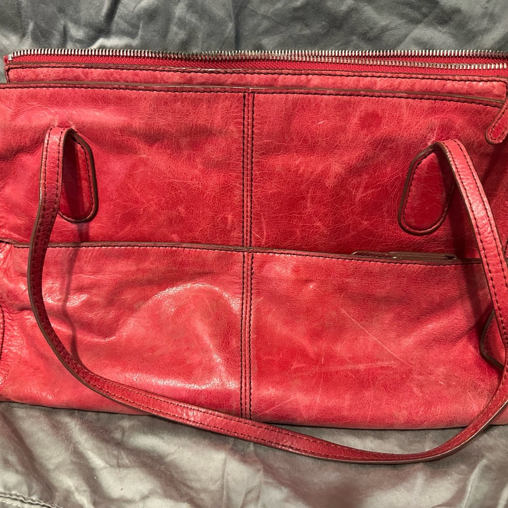 HOBO Red Leather Shoulder Bag